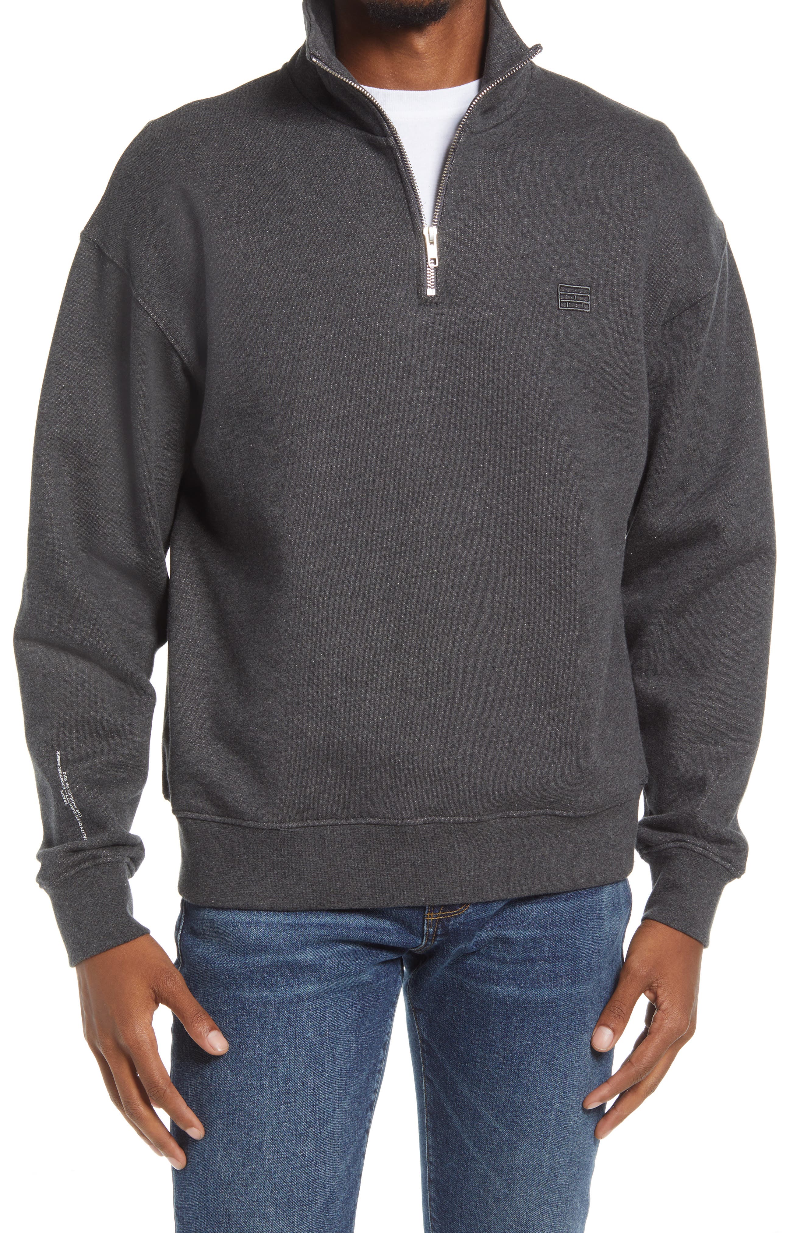 Mens 1/2 Zip Fleece Sweatshirt Gray S