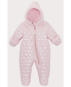 Rothschild Blush Heart Baby Girls Iridescent Heart Quilt Bodysuit