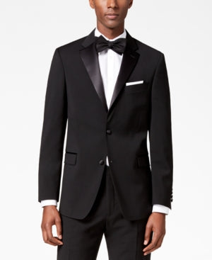 Men's Modern-Fit Flex Stretch Black Tuxedo Jacket