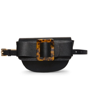 Steve Madden Oversize-Buckle Pebble-Faux-Leather Belt Bag