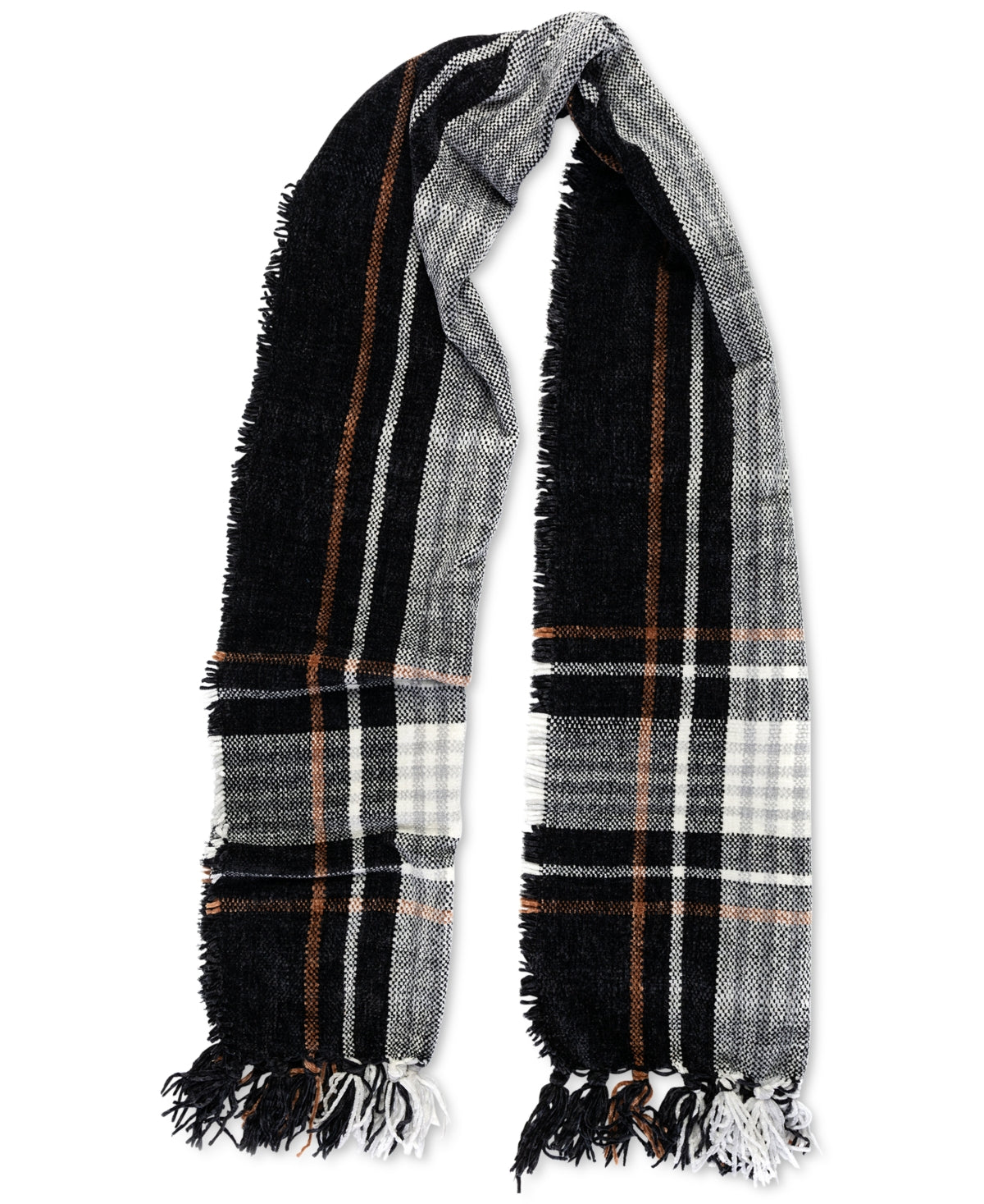 Patterned Wrap Scarf Black