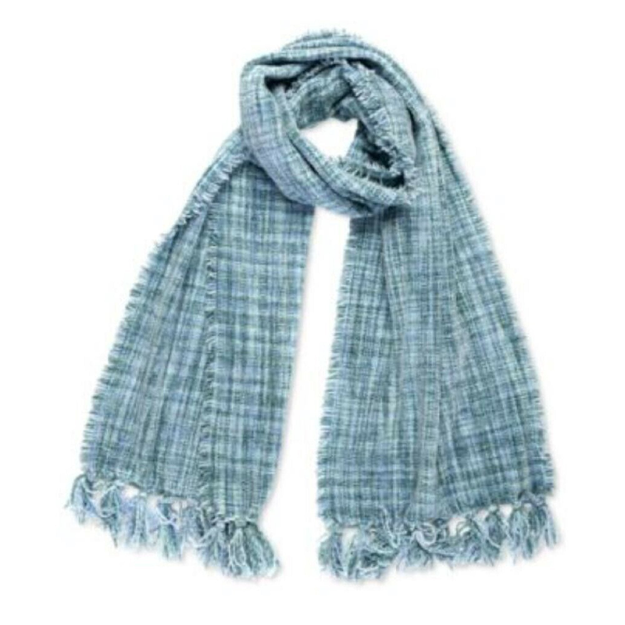 Chenille Wrap Blue Scarf NEW