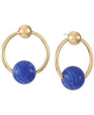 Gold-Tone Stone Drop Earrings