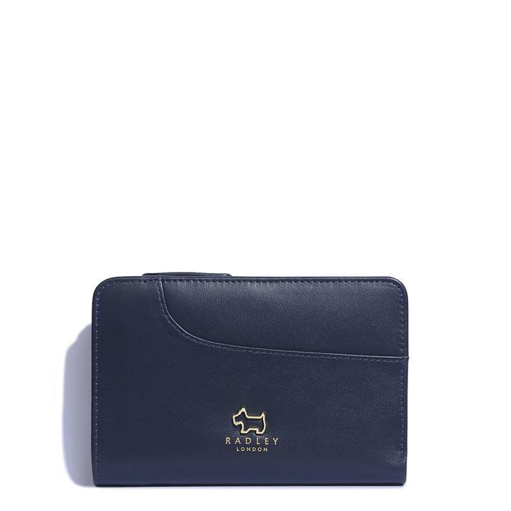 Radley London Women's Leather Pockets Medium Bifold Purse - Navy Medium Purses