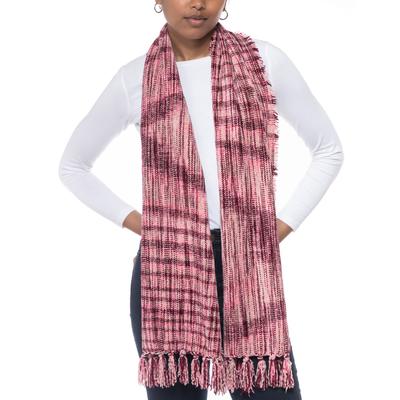 Women Spacedye Chenille Wrap Scarf Purple