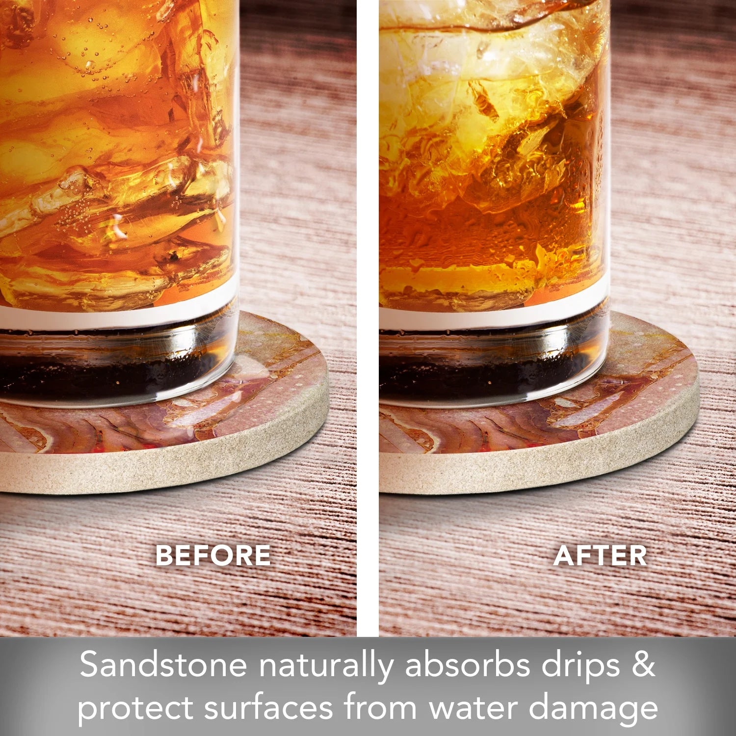 Thirstystone Natural Agate Coasters Set/4