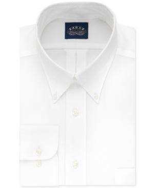 Eagle Mens White Collared Classic Fit Dress Shirt