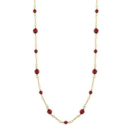 14K Gold-Dipped Red Beaded Necklace