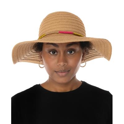 Striped-Brim Floppy Hat