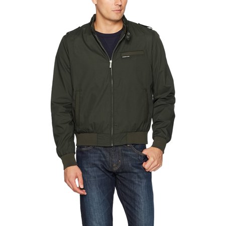 Members Only Men's Classic Iconic Racer Jacket (Slim Fit) - Dark Green