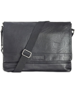 Kenneth Cole Reaction Men's Pebbled Messenger/Laptop Bag - Black