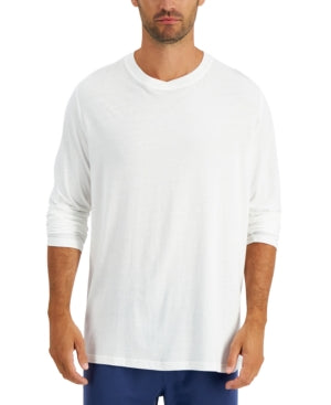 Club Room Men’s Chatham Knit Long-Sleeve T-Shirts White Small