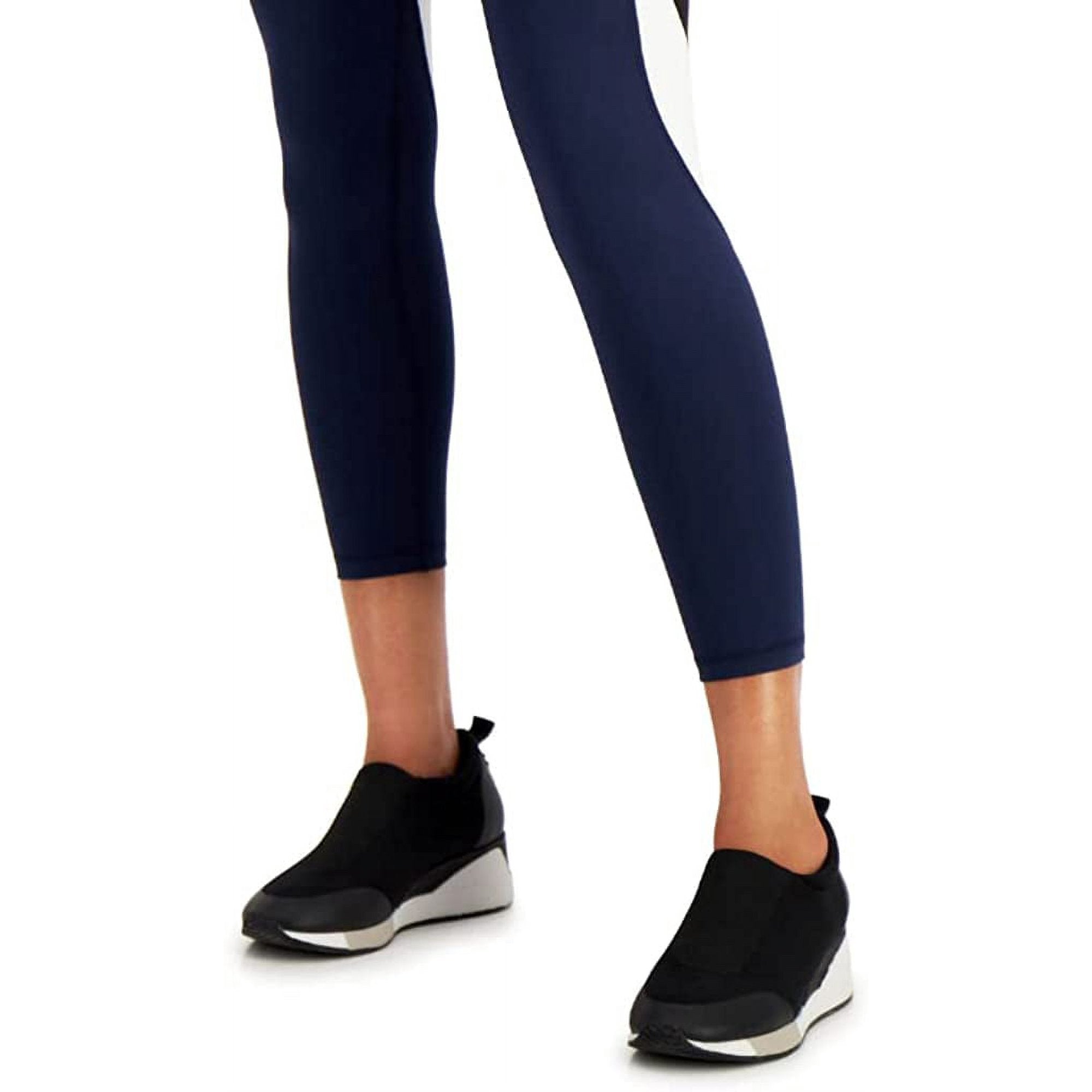 Ideology Women S High Rise Side Pockets Colorblock 7/8 Leggings Navy/White 2XL