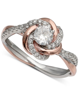 Giani Bernini Cubic Zirconia Love Knot Ring in 18k Rose Gold Over Sterling Silver  size 10