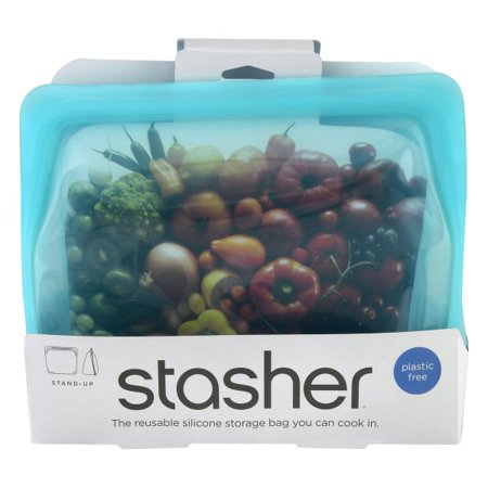 Stand-up Mid Silicon Food Storage Bag in Aqua