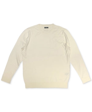 Men's Solid Crewneck Sweater  - Winter Ivory White size:XL