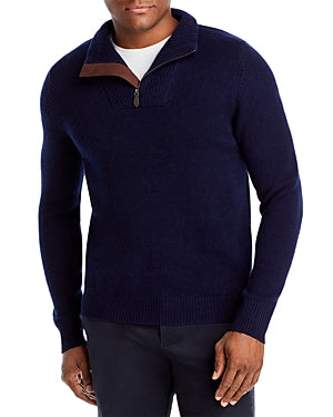 The Men's Store Bloomingdales Wool Blend Half Zip Mock Neck Sweater -L