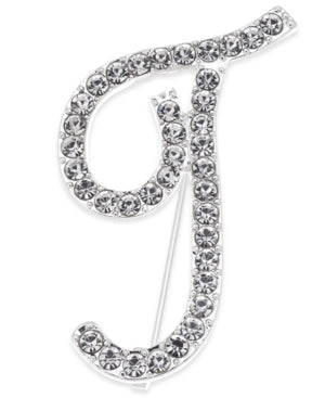 Charter Club Silver-Tone Pave Initial Pin Letter T