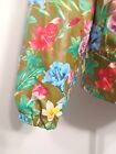 Weatherproof Colorful Tropical Floral Hooded Zip Rain Jacket Size Medium